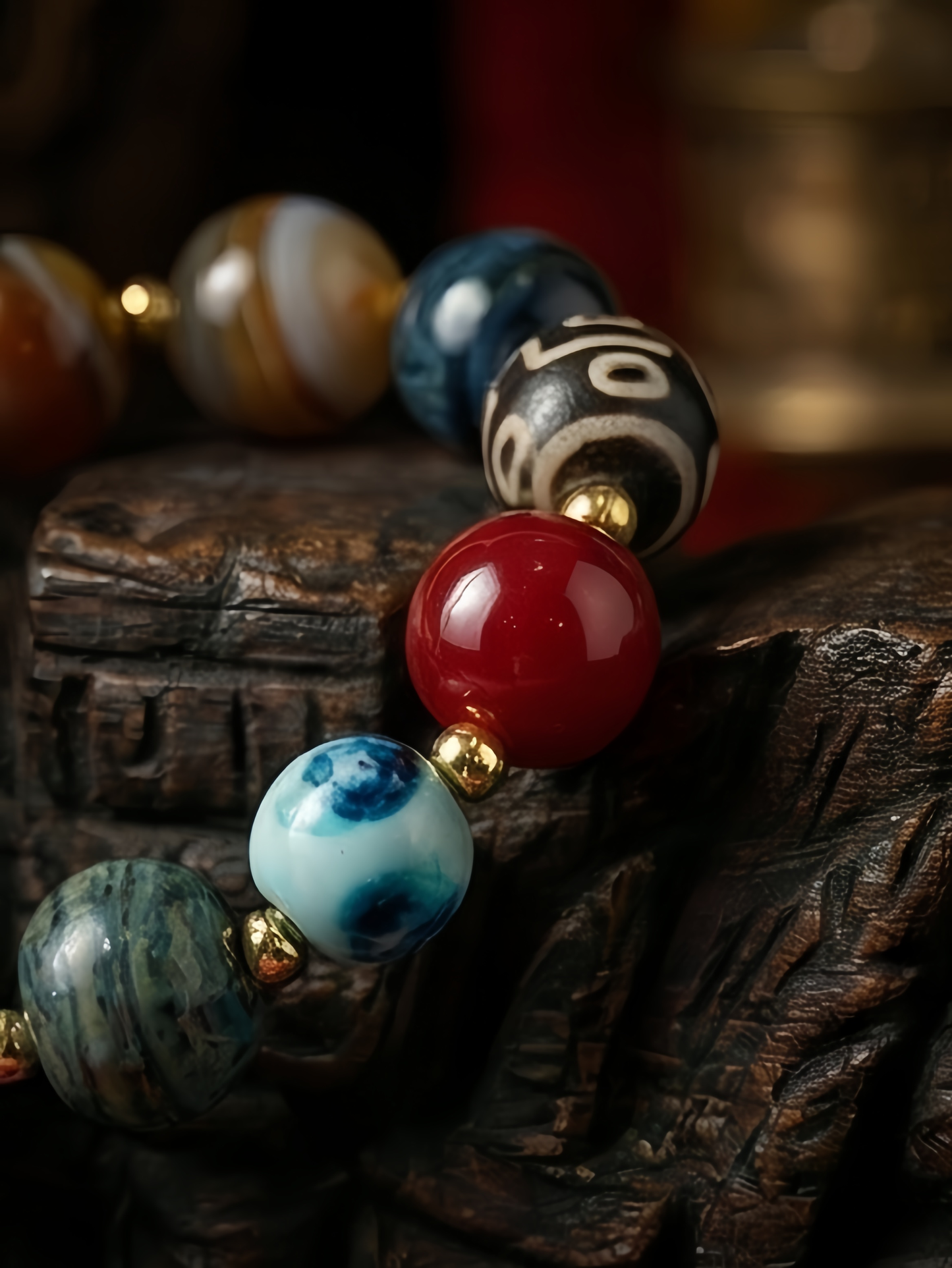 Five-Element Dzi Energy Bracelet