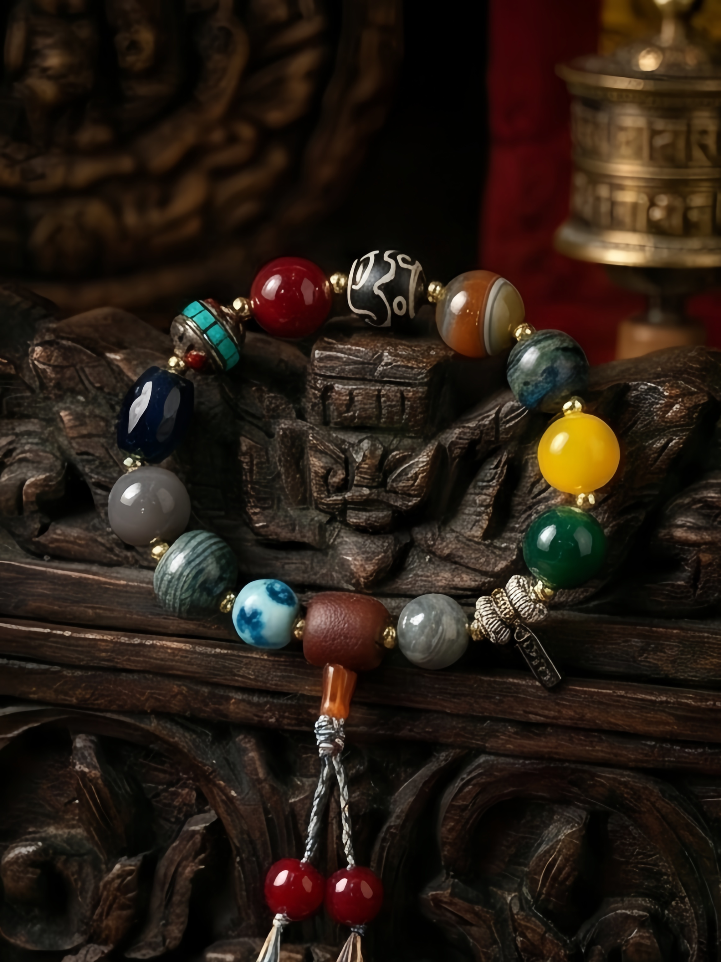 Five-Element Dzi Energy Bracelet