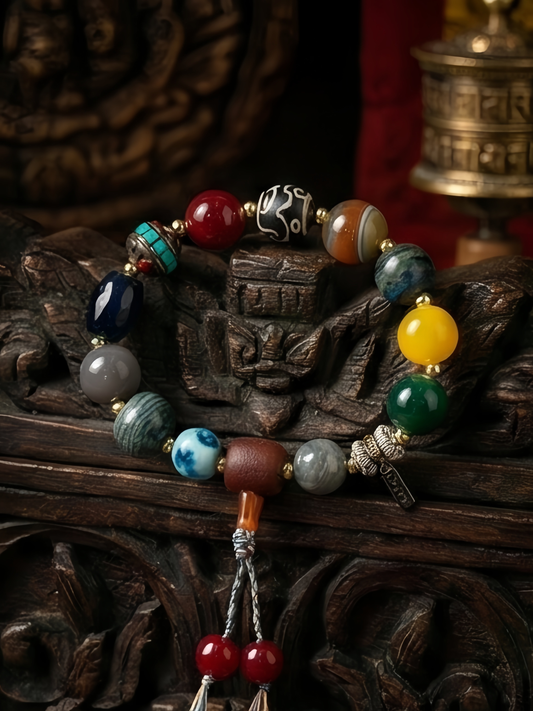Five-Element Dzi Energy Bracelet