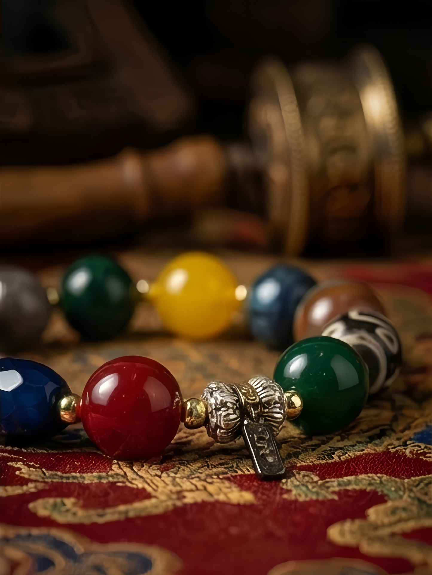 Five-Element Dzi Energy Bracelet