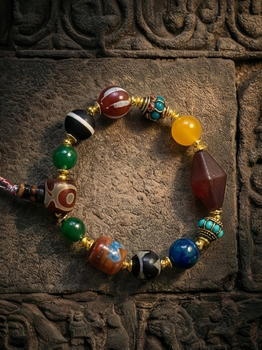The Kailash Guardian: Sacred Dzi Energy Bracelet