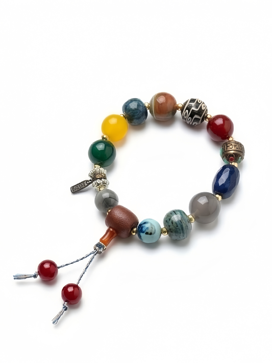 Five-Element Dzi Energy Bracelet