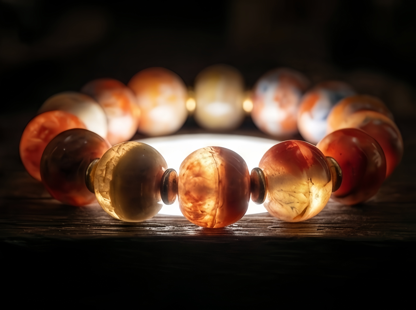 The Primal Echo: Hand-Carved Agate & Crystal Meditation Bracelet