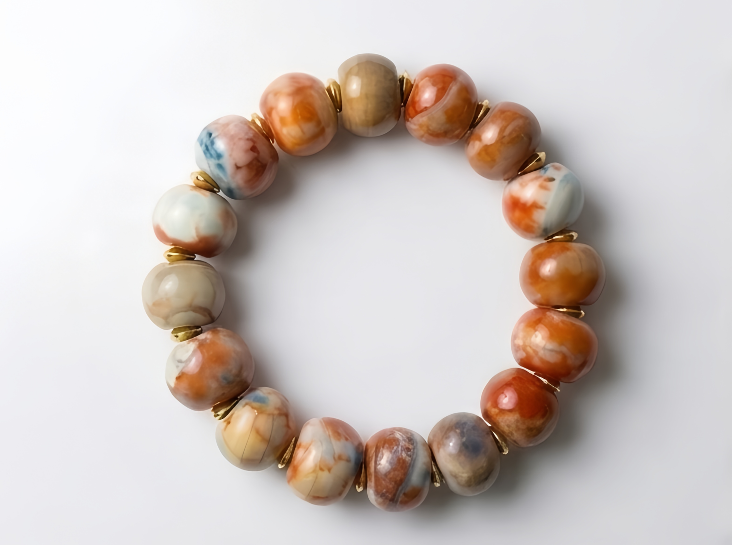 The Primal Echo: Hand-Carved Agate & Crystal Meditation Bracelet