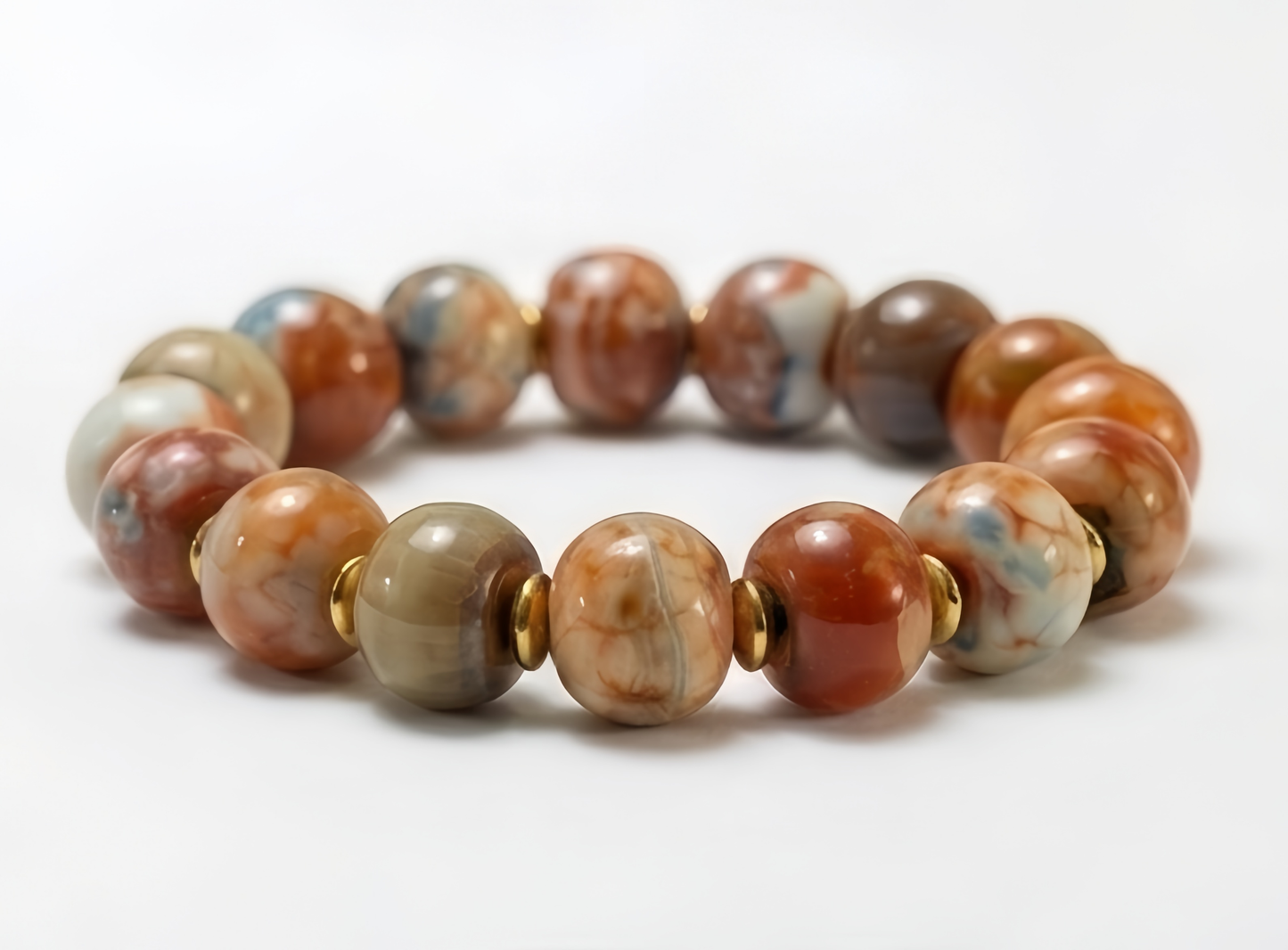 The Primal Echo: Hand-Carved Agate & Crystal Meditation Bracelet
