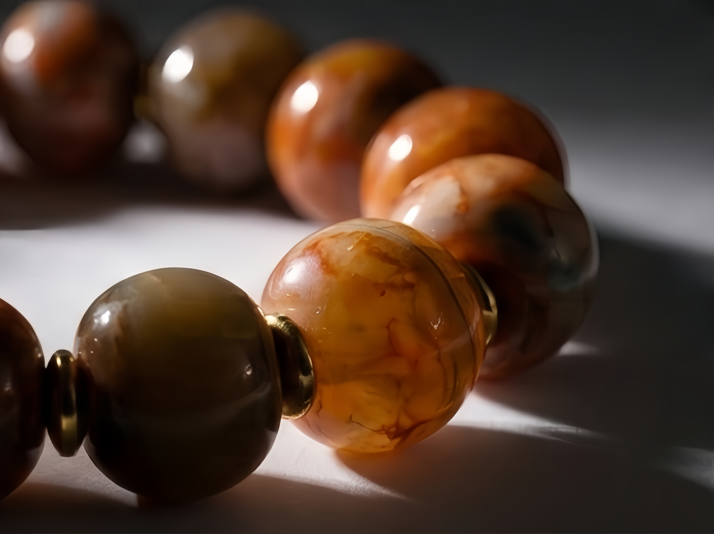 The Primal Echo: Hand-Carved Agate & Crystal Meditation Bracelet